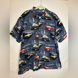Harbor Bay Men’s Size 3XL Classic Car Short Sleeve Button Down